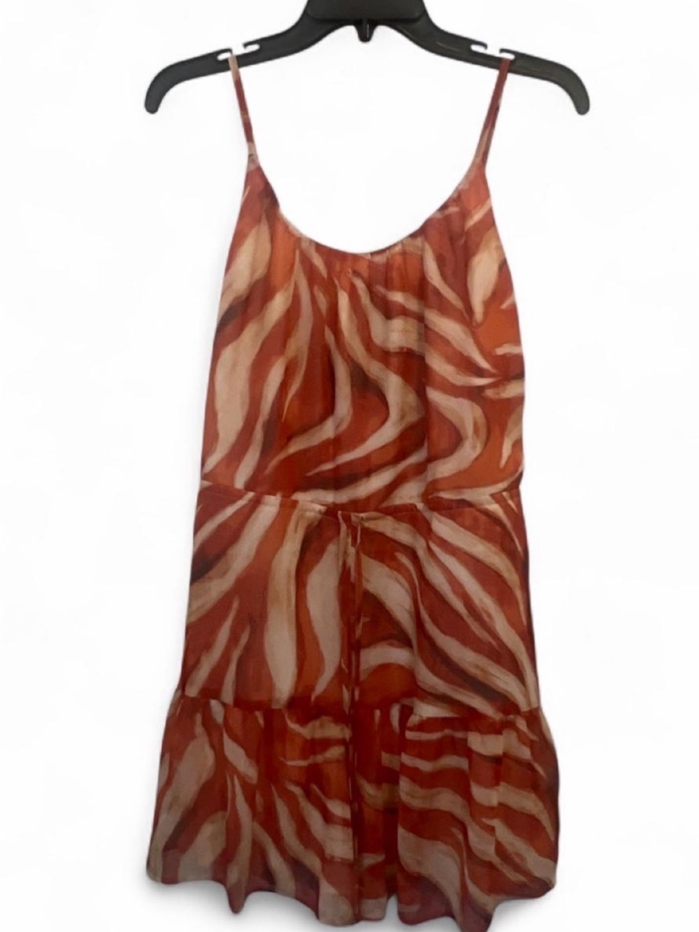 Express Women's Rust Zebra-Print Slip Dress